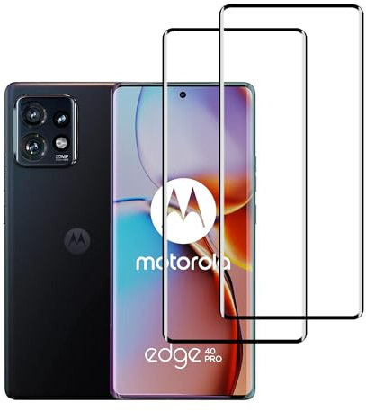 YIFNTANG [2 Piezas Protector de Pantalla para Motorola Moto Edge 40 Pro,Dureza 9H,Anti-Arañazos,3D Cobertura Completa,HD Clear Cristal Templado Compatible con Motorola Moto Edge 40 Pro