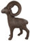 Deko Figur Metall Widder Steinbock Hirsch Gusseisen braun Dekoobjekt Skulptur