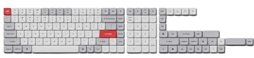 Keychron Keycaps Low Profile Dye-Sub PBT LSA - QWERTY ANSI US - Tastenkappen für mechanische Tastaturen mit niedrigem Profil - Hellgrau und Weiß Full Set