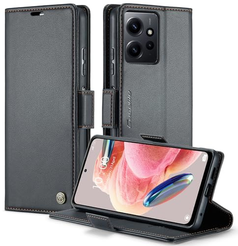 Phernykas Custodia a Libro Portafoglio per Redmi Note 12 4G, RFID Magnetica