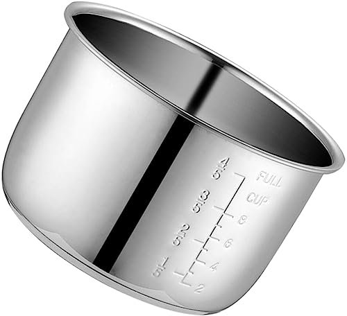 ANSNOW Olla de Acero Inoxidable Interior Arrocera Contenedor Interior de Metal Cocina Doméstica Olla Interior Olla de Arroz Reemplazo de Olla Eléctrica Suminiolla Arrocera Olla a Presión Japonesa