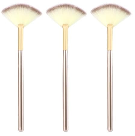 3 Pcs Face Mask Brush Ultra Slim Soft facial brush, Fan Brushes for Facials, Professional Blending Makeup Brush with Comfortable Wood Handle for Mask Mud Cream Makeup Esthetician(Wooden)