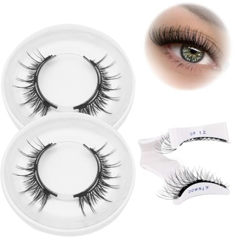 LFCFBH 2 Pair Reusable Magnetic Eyelashes with Applicator, No Glue Needed Natural Look Magnetic Eyelashes, Easy to Wear and Remove