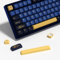 YMKPVR KBDiy Blaue Samurai-Tastenkappen, 75 % KOA-Profil, fünf Seiten, Farbstoff-Sublimation, PBT-Retro-Tastenkappen, 131 Tasten, Kappen-Set für Cherry Gateron MX-Schalter, mechanische Tastaturen