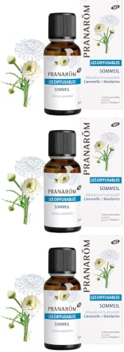Pranarôm Sommeil Mélange Huiles Essentielles pour Diffuseur Senteurs Apaisantes Camomille et Mandarine Bio (Eco) 30 ml (Lot de 3)