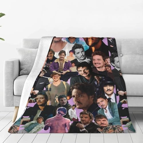 Pedro Star Pascal Überwurfdecke, weiche und leichte Decke, 3D-Druck, Bequeme und warme Flanelldecke für Schlafzimmer, Wohnzimmer, Sofa, Couch, 101,6 x 76,2 cm
