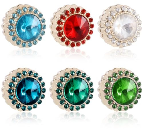 6 Paar Hijab-Magnete, Starke Hijab Anstecknadel-Magnete 6 Farben Strass Schal Magnete Hijab Anstecknadeln für Frauen Schals Niqab Muslimischer Islamischer Hijab (Stil 3)