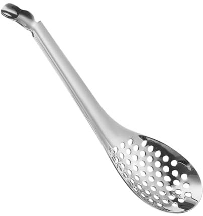 Cucchiaio sfnerificazione molecolare: cucchiaio perforato in oro o acciaio inossidabile argentato, cucchiaio scanalato per caviale e gastronomia | Utensile manuale da cucina per chef, cucchiaio