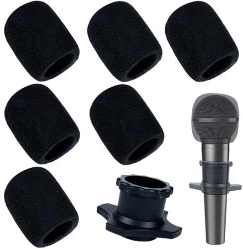 6 Pezzi Copertura per Microfono, Spugna Microfono, Filtri Antipop per microfoni a mano, Copertura Mic per KTV, Spettacoli Teatrali, Interviste, e Attività All'Aperto