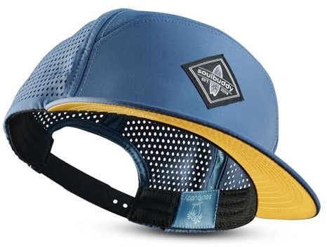 Soulbuddy Performance Cap Herren & Damen – Sportcap atmungsaktiv – Running Cappy – Basecap Männer – Baseball Kappe – Sportkappe – Ultra-Leicht – Wasserabweisend – One Size – Unisex – Blue -Yellow