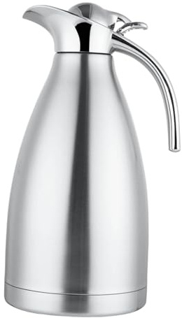 Stainless Steel Thermal Coffee Jug Vacuum Hot Water Jug Thermal Tea Carafe Insulated Cold Water Jug with Sealed Lid 2L for Home Kitchen Cafes- 1.5 litres