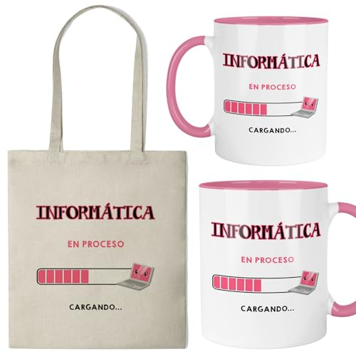 Kembilove® Taza + Bolsa Informática | Regalo Original para Informático o Informática | Set Friki y Geek de Programación y Tecnología | Idea de Regalo para Estudiantes y Profesores