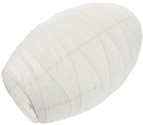 Faltbarer Ovaler Hängelampenschirm aus Papier für Deckenleuchten | Metallrahmen, Leicht Aufzuhängen und Verstauen, Beige, für Essbereiche und Schlafzimmer