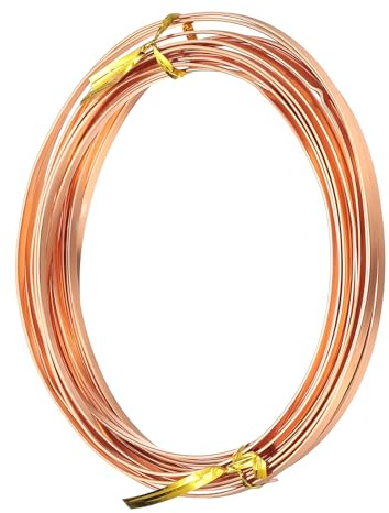 sourcing map Filo di alluminio piatto calibro 18, 5 m x 3 mm di larghezza, filo in alluminio per artigianato con fiori, bonsai, intaglio, lunette, sculture di gemme, involucro metallico, rame