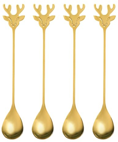 Teelöffel 4 Stück Weihnachts Edelstahl Löffel