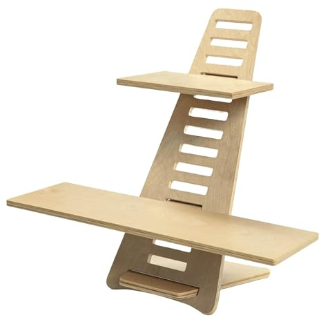ergonomist Standing Desk Wooden Portable Laptop Stand Sit Table Height Adjustable Folding Computer Desk Standing Desk Converter Frame Mount For Home And Office