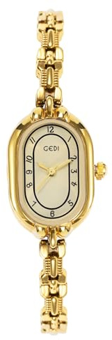 Zeruye Frauen Vintage Dainty Gold Armband Uhren kleine Oval Analog Luxus Armbanduhr für Damen Weihnachten Geburtstag