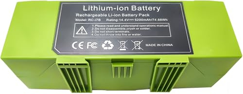 14.4V 5200mAh i7 Akku Ersatz für iRobot Roomba i8 i8+ i7+ 7150 7156 7158 7550 7558 E5 E5150 E5152 E5154 E5158 E6 6198 E6198 J7 7550