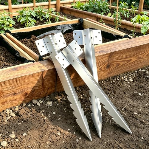 Pack de 10 supports de traverse de chemin de fer de 25,4 cm, robustes pour bordure de jardin, supports de traverses de jardin irréguliers, fixations pour plates-bandes surélevées en bois, allée