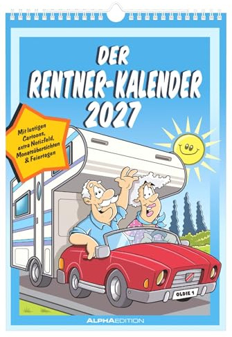 Der Rentner-Kalender 2027: Wandkalender 23,7x34 cm mit Rentner-Comics und Platz für Notizen