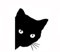 Adesivo per testa di gatto, nero, auto, in vinile, per scooter, auto, tuning, camion