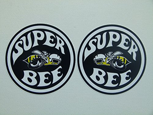 cut-it folientechnik & design MG318 / 2X Aufkleber Super Bee je 8cm Hot Rod Tuning Sticker Racing Old School Vintage Retro Style Rockabilly