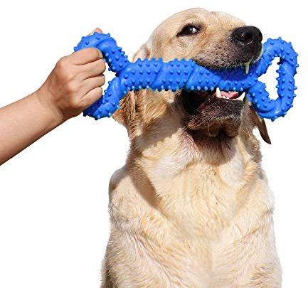 atopo Robustes Hundespielzeug 13 Inch Knochen geformt Kauspielzeug aus Hartgummi mit Konvexes Design stark interaktives Spielzeug für große kleine Hunde, Zähne reinigen und Zahnfleisch massieren