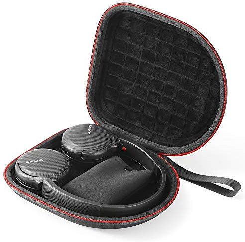 Estuche Rígido para Sony WH-CH510 / WH-CH500, MDR-ZX330BT Auriculares Inalámbricos Bluetooth - Bolsa Protectora de Viaje para Transporte - Negro (Forro Negro)
