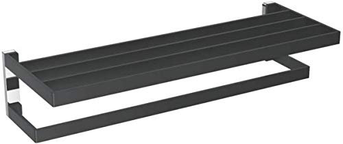 Ibergrif Soto, Toallero Múltiple Cuadrado, Estantes Ducha, Latón, Repisa de Baño, Negro