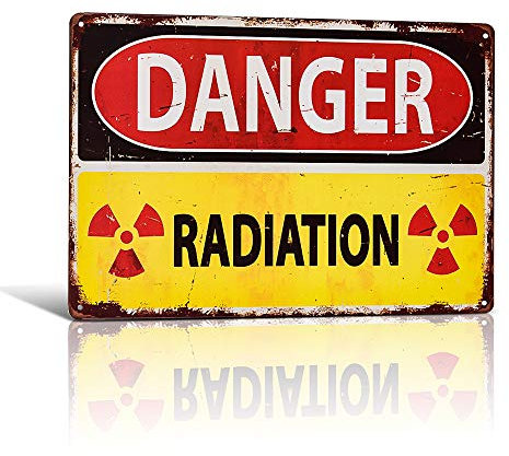 不适用 Warnschild mit Aufschrift Danger Radiation, Alliierter Militär, Vintage-Blechschild – Outdoor Hof-Schilder