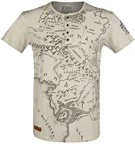 Der Herr der Ringe Mittelerde Männer T-Shirt grau XL 100% Baumwolle Fan-Merch, Filme