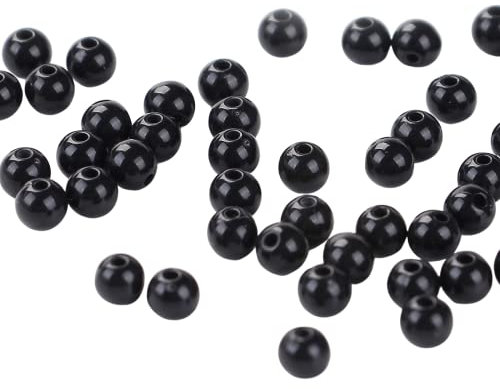 Sadingo Acrylperlen in Schwarz | 5 mm - 500 Stück, Perlen zum Auffädeln, polierte Kunststoffperlen, Bastelperlen, glänzende Acryl-Perlen für DIY-Schmuck, Armbänder und Ketten selber machen, Dekoperlen