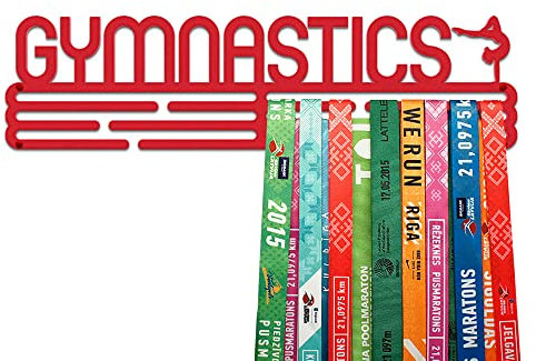 United Medals Gymnastics Sport Porta Medaglie Acciaio - Rosso | 48 medaglie | Medal Hanger Display | Steel Medal Holder