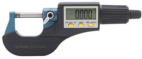 Digitales Mikrometer , (0-25 mm)) / (25-50 mm) / (50-75 mm) / (75-100 mm) Reichweite, Mikrometer mit geringem Fehler 0,001 mm Auflösung , Mikrometer mit verchromter Legierungsdicke(0-25mm)