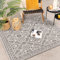 FRAAI In- & Outdoor Teppich Quadrat - Summer Oriental Grau 150x150cm - Wetterfest - Polypropylen - Flachgewebe - Garten/Terrasse - Terrasse - Rug
