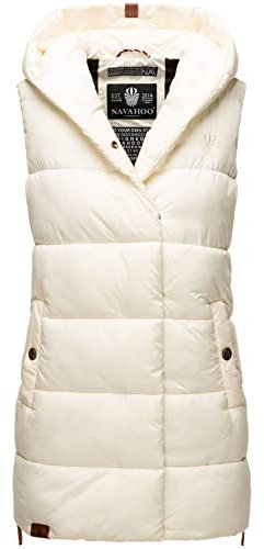 Navahoo Damen Weste gefütterte Steppweste gesteppte Übergangsweste B891 [B891-Madil-Offwhite-Gr.M]