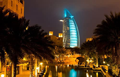 LHJOYSP Geschenke Jungen Puzzle 1000 Teile Stadt Dubai Vereinigte Arabische Emirate Burj Al Arab 75x50cm