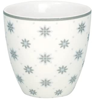 GreenGate - Mini Latte Cup, Becher, Kaffeebecher - Laurie - Keramik - Farbe: Pale Grey/Hellgrau - (ØxH) 7 x 6,5 cm