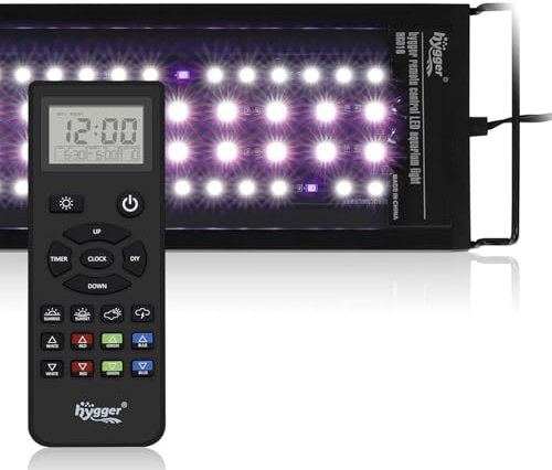 hygger Fish Tank Light Aquarium with Remote Control Customizable Full Spectrum LED Lighting, Default & Weather Mode Freshwater Planted DIY Mode (18w (30-45cm Fish Tank))