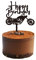 Happy Birthday Cake Topper, Acrylic Motorbike Birthday Cake Decorations, Black, 1 Pack