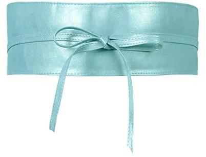 Gloop Damen Mädchen Breiter Taillengürtel Hüftgürtel Bindegürtel Wickelgürtel Kleid Klassisch Schnüren (Hellblau 18904a6)