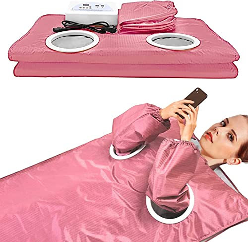 Hipeya Infrared Sauna Blanket, 2 Zone Controller Professional Sauna, Massage steam Blanket, Weight Loss Body Shaper Professional Detox Therapy Anti-Aging Beauty Machine