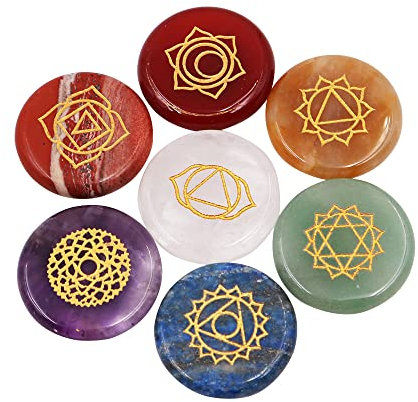 VOANZO 7 Uds Cristales curativos Piedras de preocupación Naturales Cristales de Chakra Set Regalos de Cristal para Familiares y Amigos