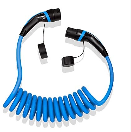 LXSWY EV/Electric Vehicle car charging cable EV Charging Coiled Cable 32A 22KW for Electric Car Charger Station Type 2 Female to Male IEC 62196-2 2.5m