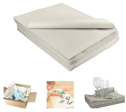 500 x Newspaper Offcuts Packing Paper Sheets for Moving Box filling Clean Unprinted White Newsprint Paper Sheets Perfect for Wrapping and Protecting Fragile Items - 20” x 30”