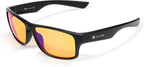 BlueX X90 • Gaming Brille TR90 Super Leicht - Blaulichtfilter Computerbildschirm-Brille - Anti-Blaulicht-Bildschirm für Gamer PCs und Büro (Herren - Damen)
