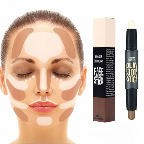 Contouring Stick,Conturingstift,Contour Stick,Highlighter Stick,Konturenstift Make up,Konturenstift Gesicht,Doppelkopf-Make-up-Tool