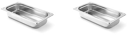 HENDI Contenitore Gastronorm, GN 1/3, resistenza termica -40 °C a 300 °C, compatibile con i forni a convezione, frigoriferi, bagno María, chafing dishes, 2.5L, 325x176x(H) 65mm, acciaio inox