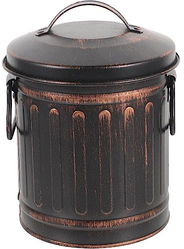 DOITOOL Ascheeimer Mit Deckel Feuerfest, Vintage-Kamin Blecheimer Eimer Mit Deckel Kübel Metalleimer Kaminzubehör Mülleimer Klein Aschedose Kohleeimer Vorratstank Behälter Für Feuerstellen Holzofen