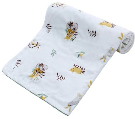 Babydecke Krabbeldecke 75x100cm doppelseitig multifunktional Minky Kuscheldecke für Kinderwagen Ihr Baby Erstlingsdecke Spieldecke Puckdecke Geschenk zur Geburt Erstausstattung (Tiere)
